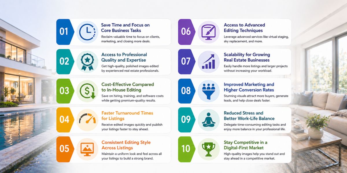 advantages of outsourcing real estate photo editing